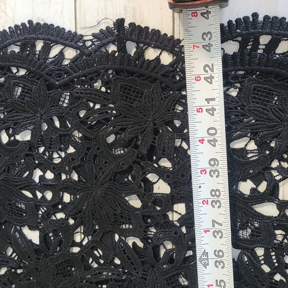 J.O.A. Off the Shoulder Black Lace Midi Dress LBD Whimsigoth Classic NEW Small - Picture 7 of 10